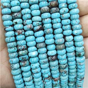 Blue Magnesite Turquoise Beads Smooth Rondelle, approx 4-8mm