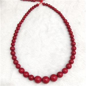 Red Turquoise Round Beads Graduated Dye Smooth, approx 6-14mm