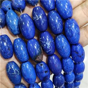 Magnesite Turquoise Rice Beads Barrel Blue Dye, approx 15-25mm