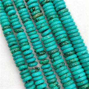 Howlite Turquoise Heishi Spacer Beads Green Dye, approx 10mm