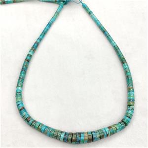 Natural Chinese Hubei Turquoise Heishi Beads Blue Graduated, approx 4-10mm