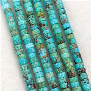 Natural Chinese Hubei Turquoise Heishi Beads Blue, approx 6mm