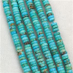 Natural Chinese Hubei Turquoise Heishi Beads Blue, approx 6mm