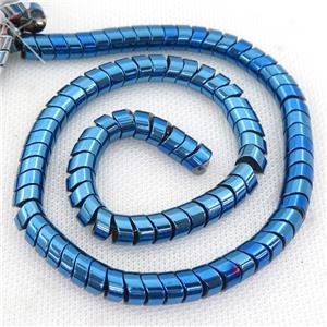 blue Hematite wave Beads, snakeskin, approx 8mm