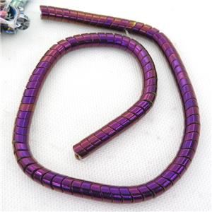 purple Hematite wave Beads, snakeskin, approx 8mm