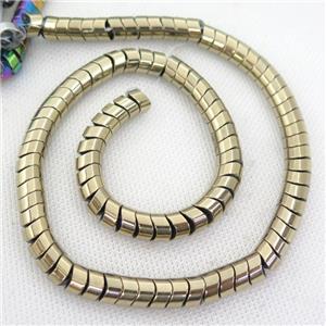 Hematite wave Beads, snakeskin, pyrite color, approx 8mm