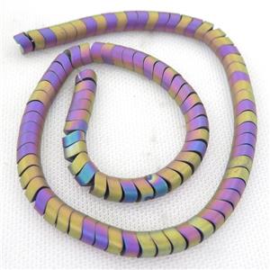 rainbow Hematite wave Beads, snakeskin, matte, approx 8mm