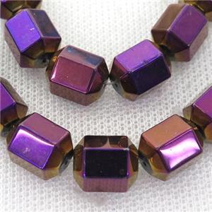 purple Hematite tube Beads, approx 8-10mm