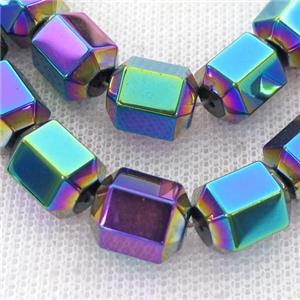 rainbow Hematite tube Beads, approx 8-10mm