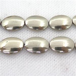 Hematite oval beads, pyrite color, approx 12-18mm