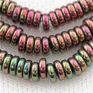 Hematite heishi beads, multicolor, approx 8mm