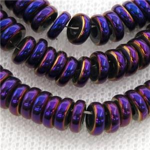 purple Hematite heishi beads , approx 8mm