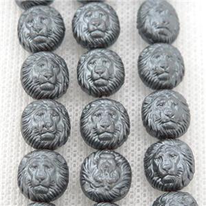 matte black Hematite Lion Beads, approx 10mm