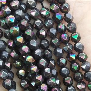 Hematite Beads Cut Round Multicolor Electroplated, approx 7-8mm