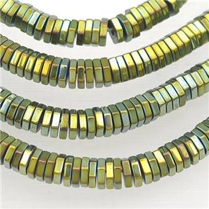 Hematite Hexagon Beads GreenGold Electroplated, approx 6mm
