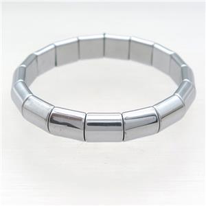 Silver Hematite Bracelet Stretchy, approx 10mm, 55mm dia
