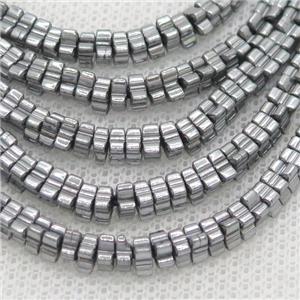 Hematite Flower Beads Platinum, approx 4mm
