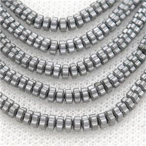 Hematite Flower Spacer Beads Matte Platinum, approx 4mm