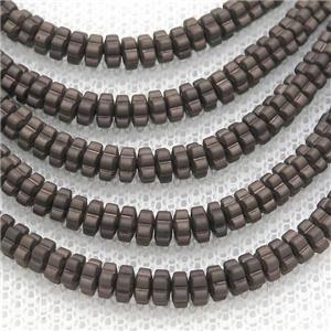Chocolate Hematite Beads Flower Matte, approx 4mm