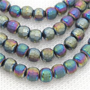 Rainbow Hematite Beads Faceted Round, approx 6mm