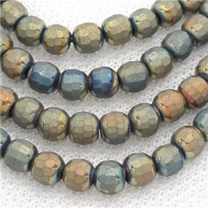 Hematite Beads Faceted Round, approx 6mm