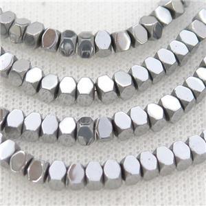 Hematite Beads Platinum, approx 2mm