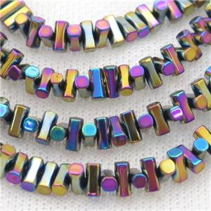 Rainbow Hematite Beads Stick, approx 3-6mm