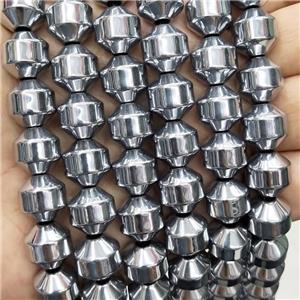 Hematite Bullet Beads Awl Platinum Plated, approx 12mm