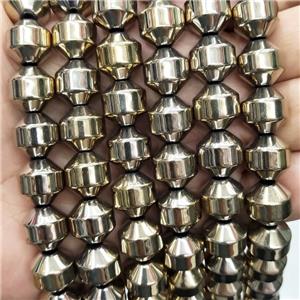 Hematite Bullet Beads Awl Pyrite Color, approx 12mm