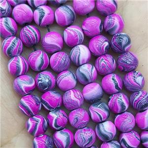 Hematite Beads Round Hotpink Lacquered, approx 8mm dia