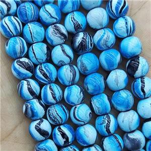 Hematite Beads Round Blue Lacquered, approx 8mm dia