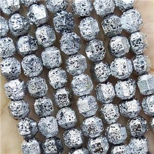 Hematite Bullet Beads Shiny Silver Electroplated, approx 6x6mm