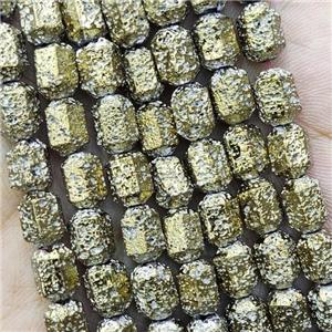 Hematite Bullet Beads Lt.gold Electroplated, approx 6x8mm