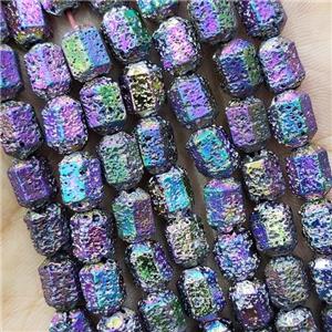 Hematite Bullet Beads Rainbow Electroplated, approx 6x8mm
