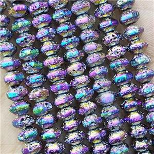 Hematite Rondelle Beads Rainbow Electroplated, approx 4x6mm