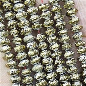 Hematite Rondelle Beads Lt.gold Electroplated, approx 4x6mm