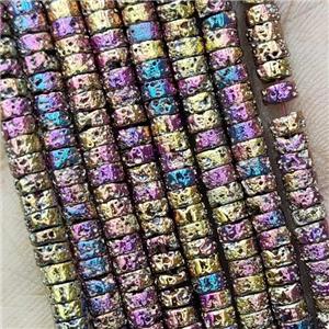 Hematite Heishi Beads Multicolor Electroplated, approx 2x4mm