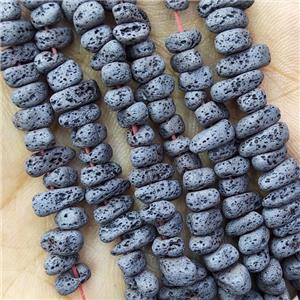Black Hematite Beads Freeform Hollow, approx 4-6mm