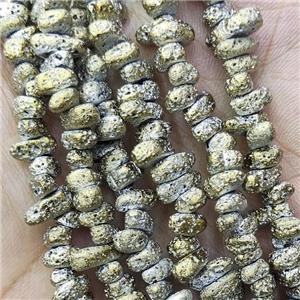Hematite Beads Freeform Lt.gold Electroplated, approx 5-8mm