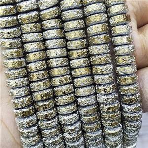 Hematite Heishi Beads Lt.gold Electroplated, approx 4-9mm