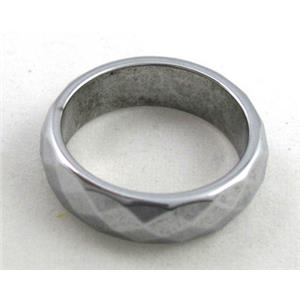 Magnetic Hematite Ring, platinum, approx 19mm dia