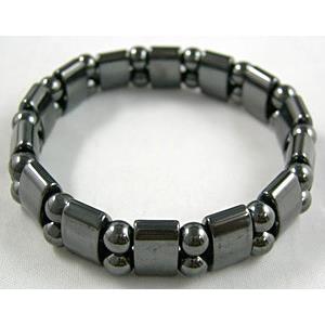 Magnetic Hematite Bracelet, 6cm dia, beads: 7.5x13mm, 6mm dia