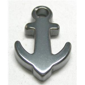 Black Hematite Anchor Charms Pendant With Hole, 20x33mm