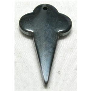 Black Hematite tower Pendant With Hole, 17x30mm