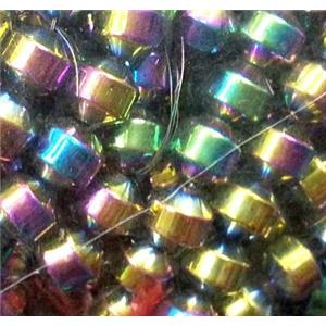 Hematite bead, no-Magnetic, colorful plated, 8mm dia