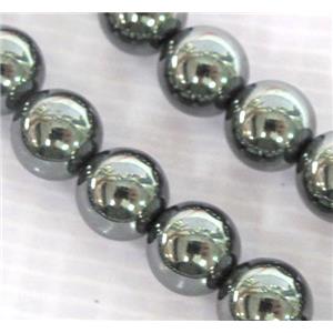 round black Hematite beads, no-Magnetic, approx 14mm dia