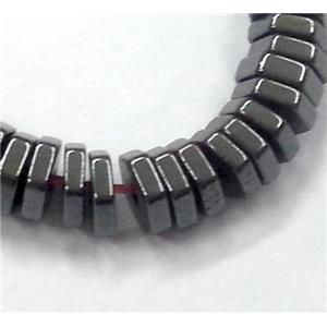 Hematite beads, no-Magnetic, hexagon, approx 6x1mm, 15.5 inches
