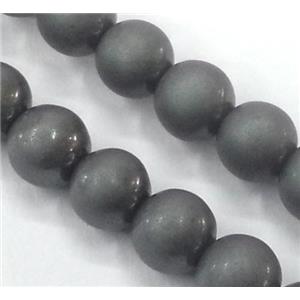 round matte Hematite beads, no-Magnetic, gray electroplated, approx 4mm dia, 15.5 inches