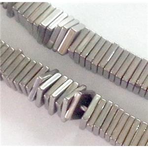Hematite square bead, platinum electroplated, approx 2x2x1mm