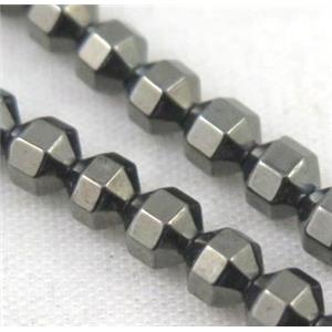 hematite beads, faceted round, approx 4x4mm dia